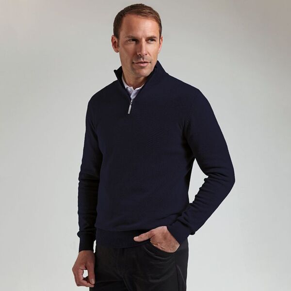 Glenmuir Devon zip-neck cotton sweater  Thumbnail